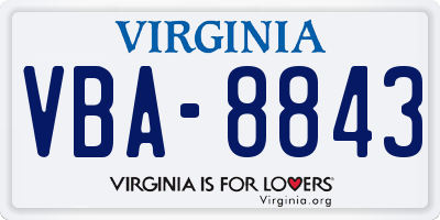 VA license plate VBA8843
