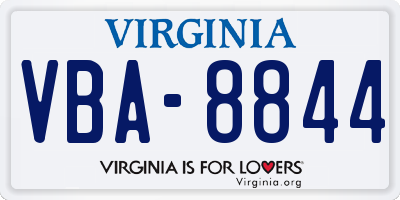 VA license plate VBA8844