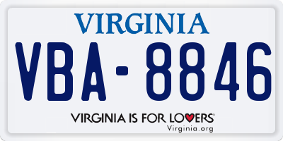 VA license plate VBA8846