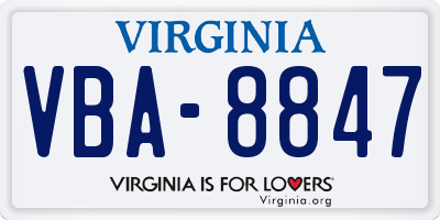 VA license plate VBA8847