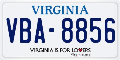 VA license plate VBA8856