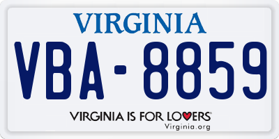 VA license plate VBA8859