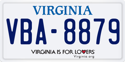 VA license plate VBA8879