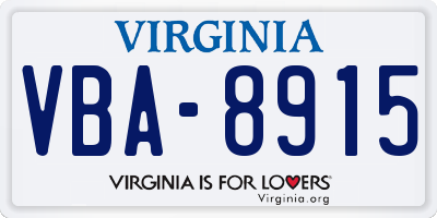 VA license plate VBA8915