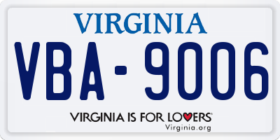 VA license plate VBA9006
