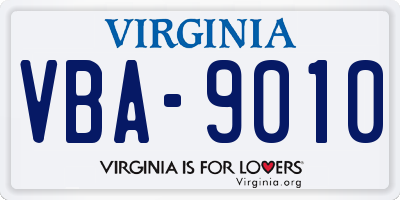 VA license plate VBA9010