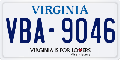 VA license plate VBA9046