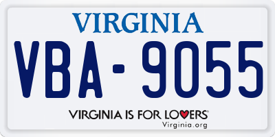 VA license plate VBA9055