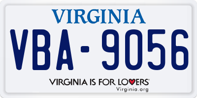 VA license plate VBA9056