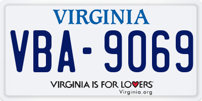 VA license plate VBA9069