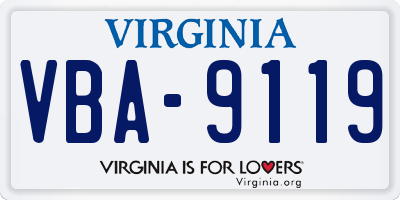 VA license plate VBA9119