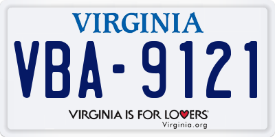 VA license plate VBA9121