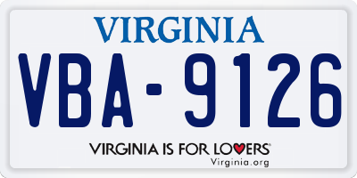 VA license plate VBA9126