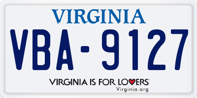 VA license plate VBA9127