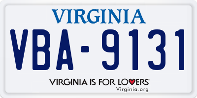 VA license plate VBA9131