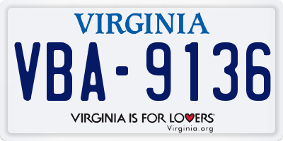 VA license plate VBA9136