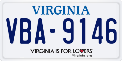 VA license plate VBA9146