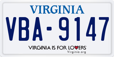 VA license plate VBA9147