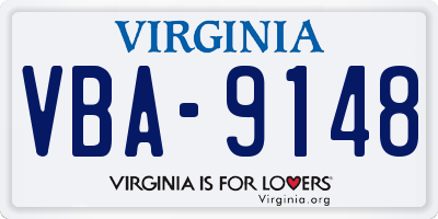 VA license plate VBA9148