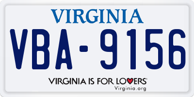 VA license plate VBA9156