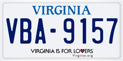 VA license plate VBA9157