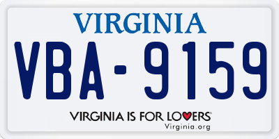 VA license plate VBA9159