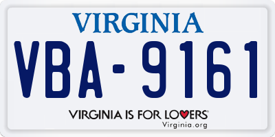 VA license plate VBA9161