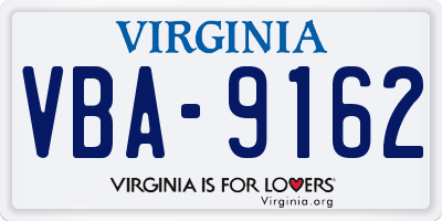 VA license plate VBA9162