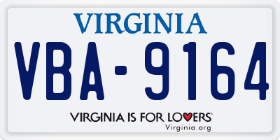 VA license plate VBA9164