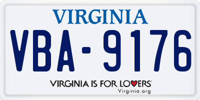 VA license plate VBA9176