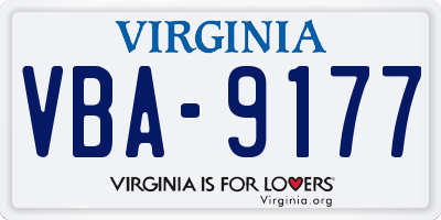 VA license plate VBA9177