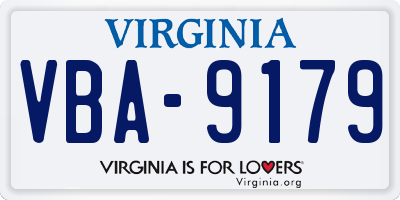 VA license plate VBA9179
