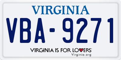 VA license plate VBA9271