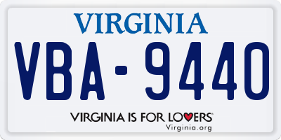 VA license plate VBA9440