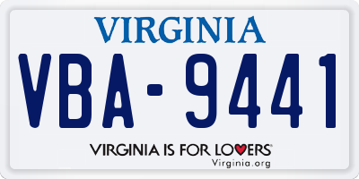 VA license plate VBA9441