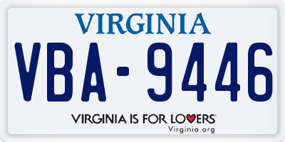 VA license plate VBA9446