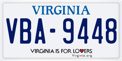 VA license plate VBA9448