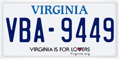 VA license plate VBA9449