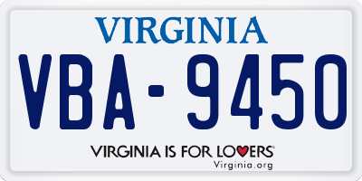 VA license plate VBA9450