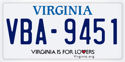 VA license plate VBA9451