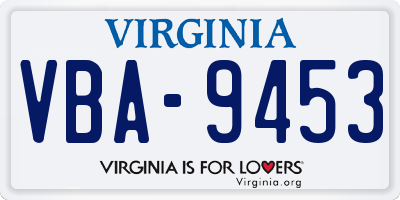 VA license plate VBA9453