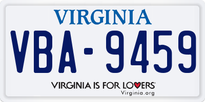 VA license plate VBA9459