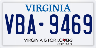 VA license plate VBA9469