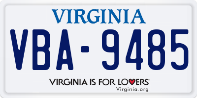 VA license plate VBA9485