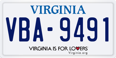 VA license plate VBA9491