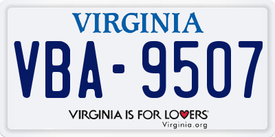 VA license plate VBA9507