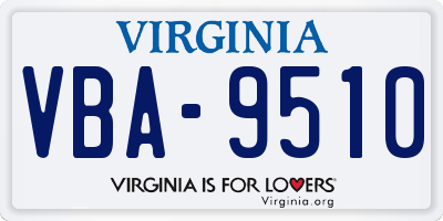 VA license plate VBA9510