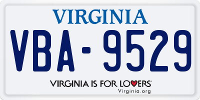 VA license plate VBA9529