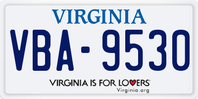 VA license plate VBA9530
