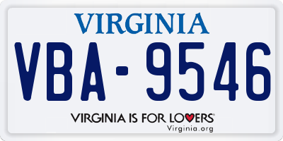 VA license plate VBA9546